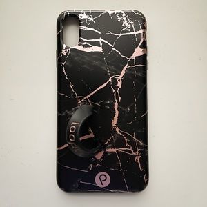 Black + Pink Marble Loopy Case iPhone XS Max